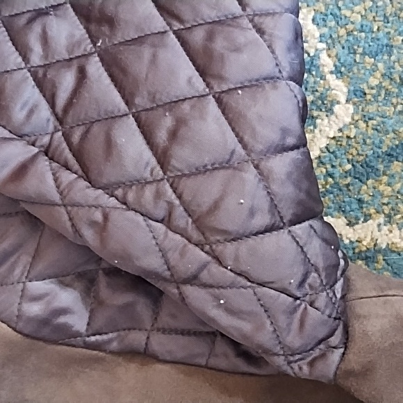 Michael Stars Goat Suede Moto Style Jacket W/ Quilted Satin Sleeves, XS - Picture 14 of 14